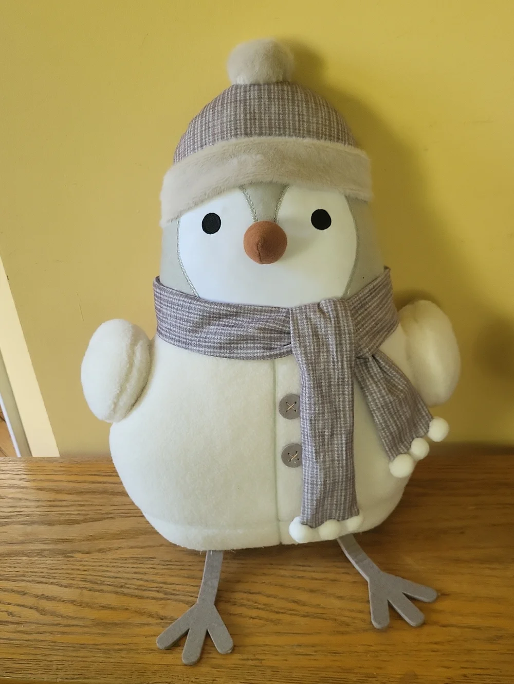 Wondershop Cream and Gray Plush Snowman Accent Pillow